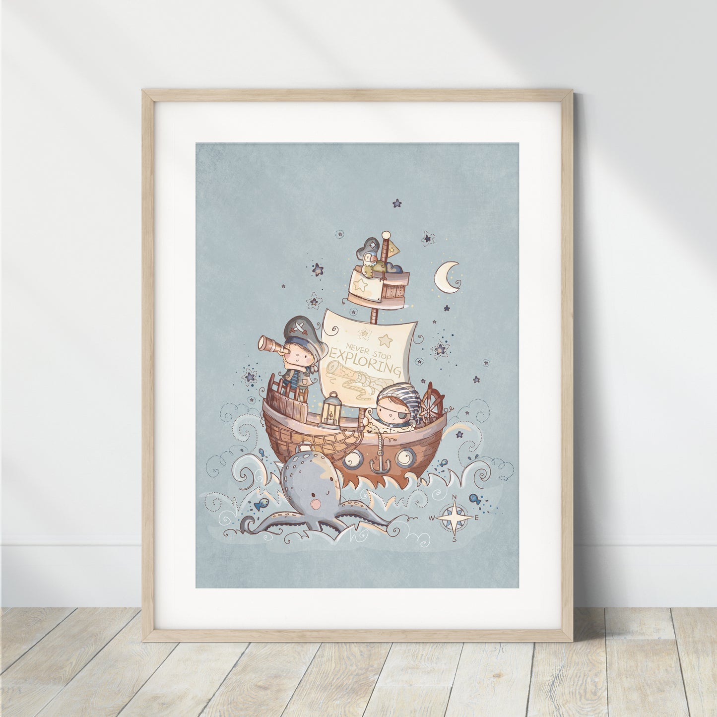 'Pirate Ship' Children's Wall Art Print