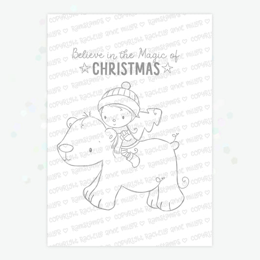 'Polar Bear Ride' Digital Stamp