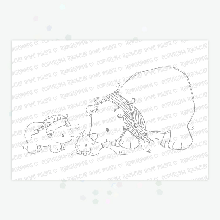 'Polar Bears' Digital Stamp