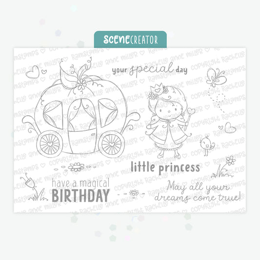 'Pumpkin Princess' Scene Creator Digital Stamp