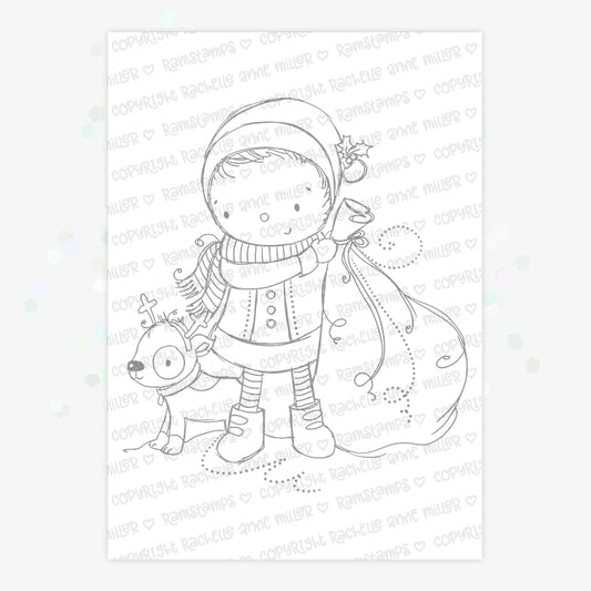 'Santa Boy' Christmas Digital Stamp