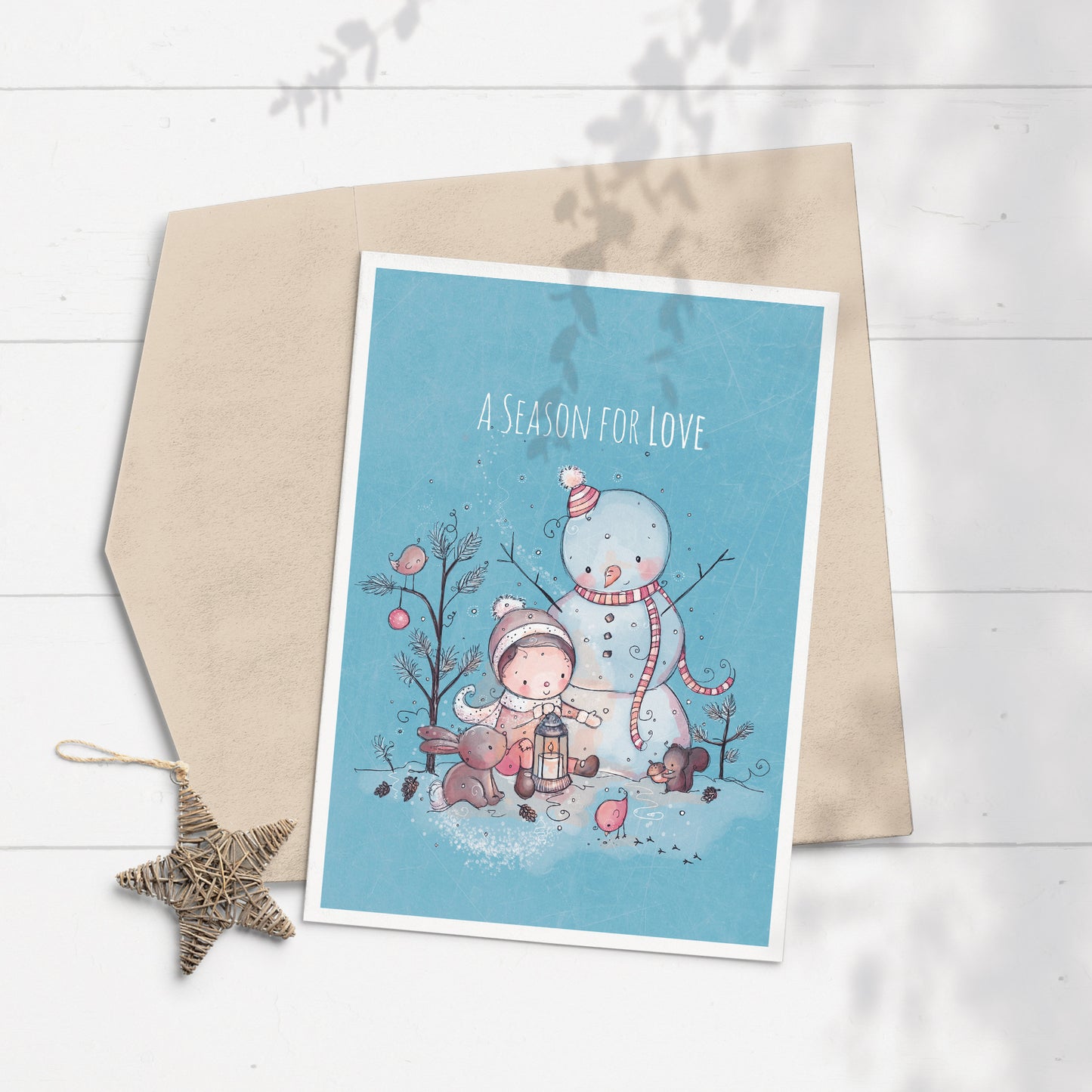 Woodland Snowman Christmas Card