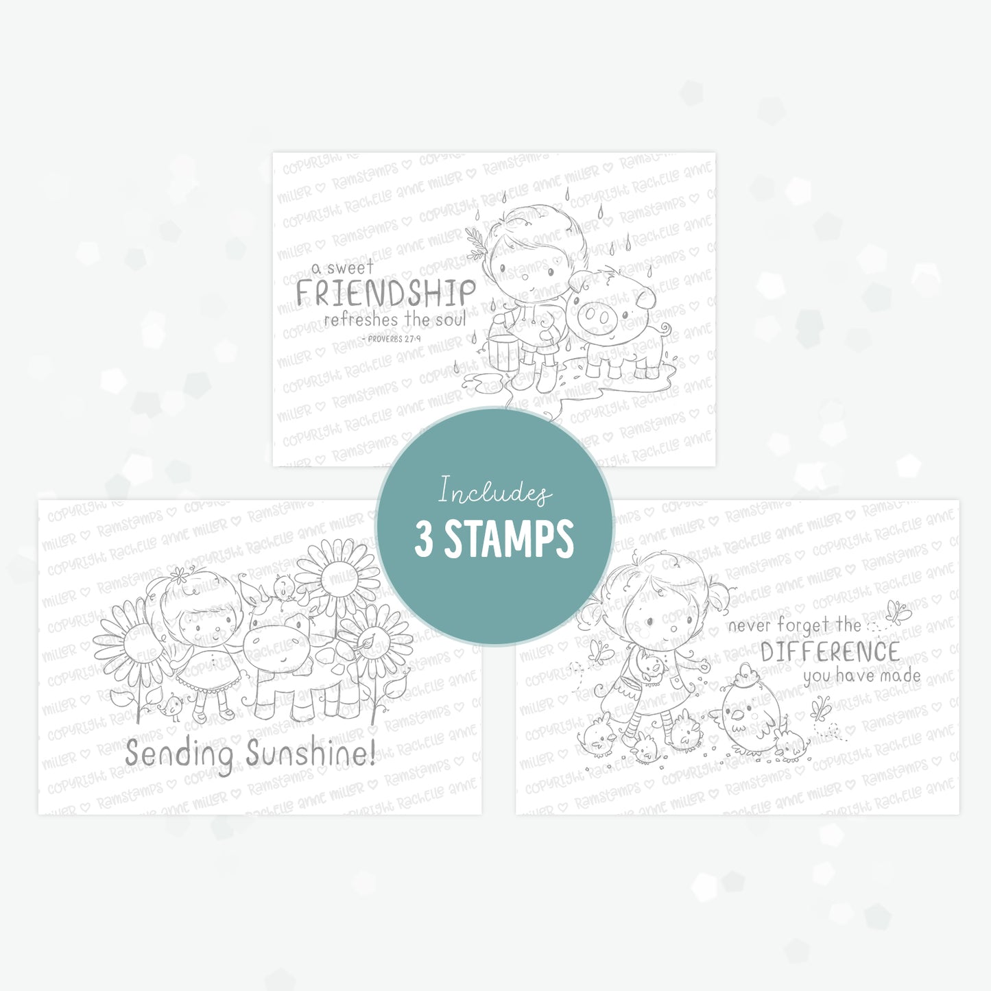 'Farmyard Friends' Digital Stamp Set