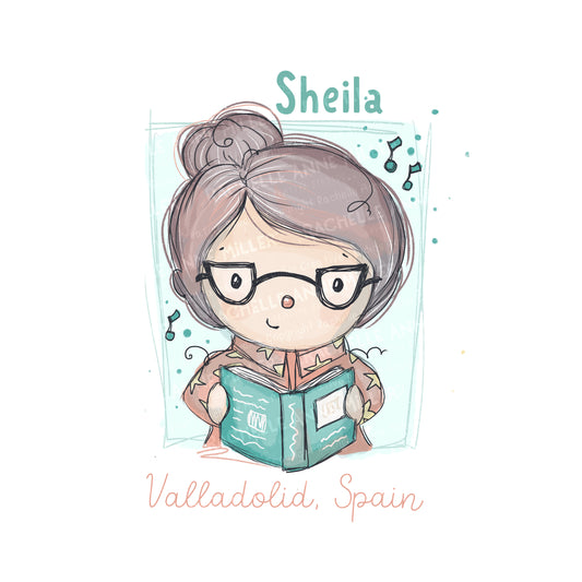 'Bookworm Sheila' Profile Digital Stamp