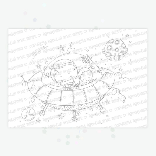 'Spaceship' Digital Stamp