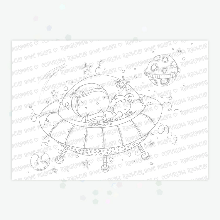 'Spaceship' Digital Stamp
