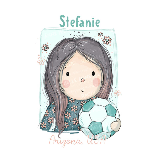'Soccer Star Stefanie' Profile Digital Stamp