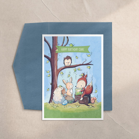 Woodland Storytime 5x7 Greeting Card