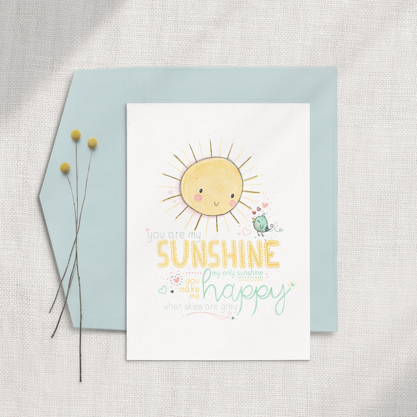 You Are My Sunshine 5x7 Greeting Card