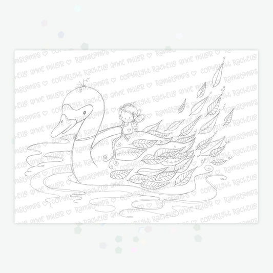 'Swan Fairy' Digital Stamp