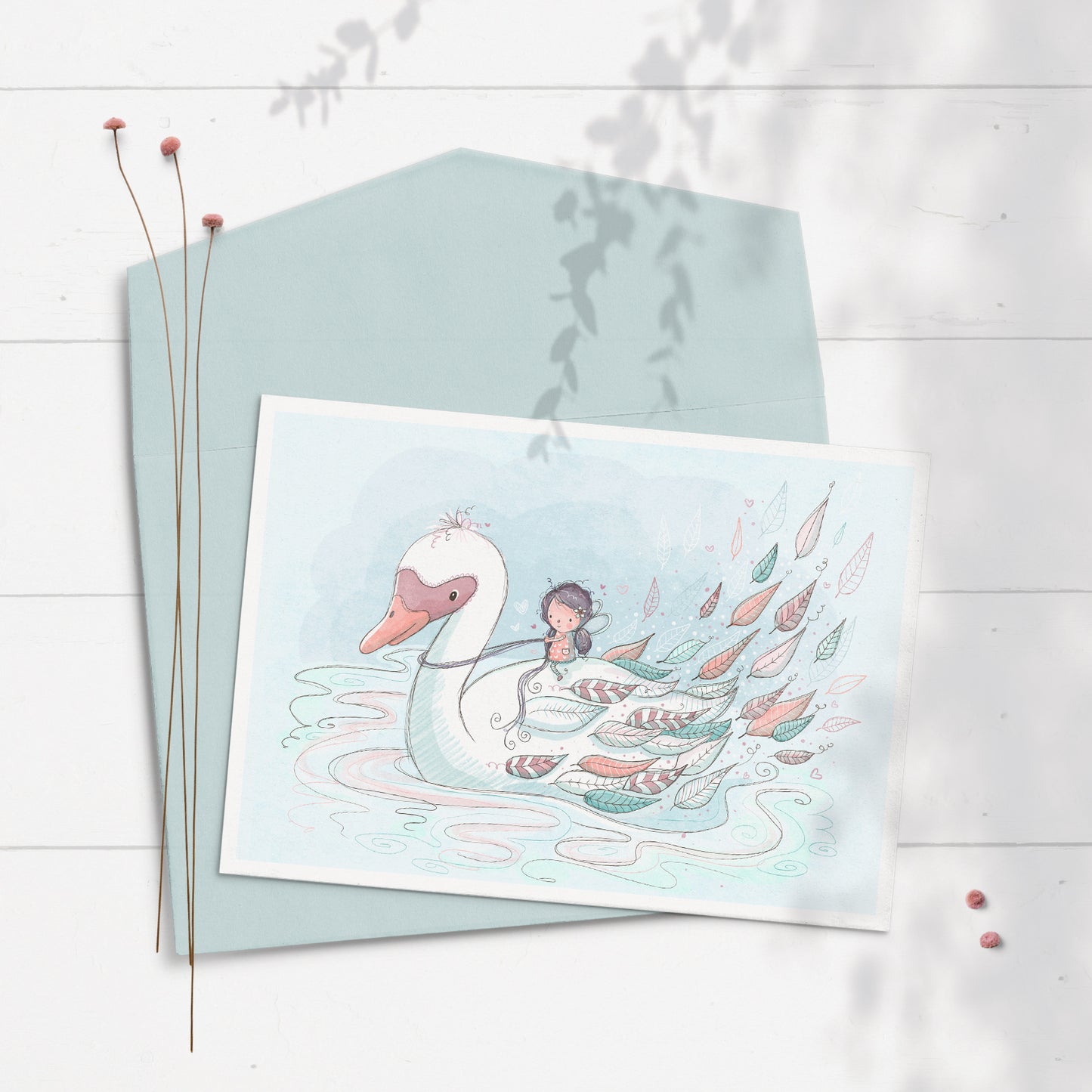 Swan Fairy 5x7 Greeting Card