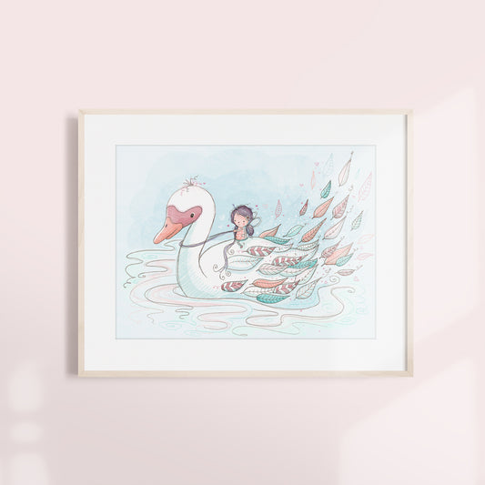 'Swan Fairy' Children's Wall Art Print