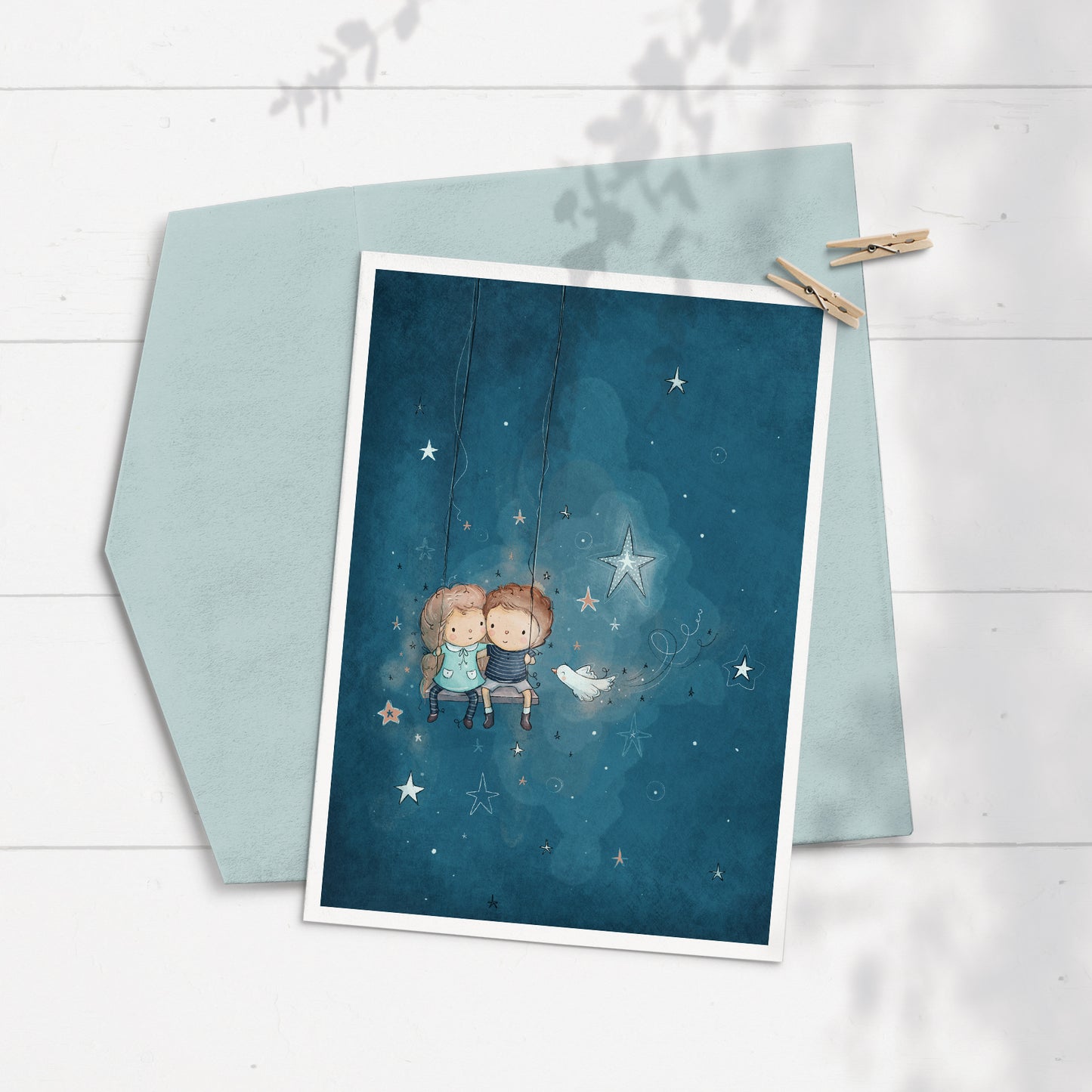 Starry Swing 5x7 Greeting Card