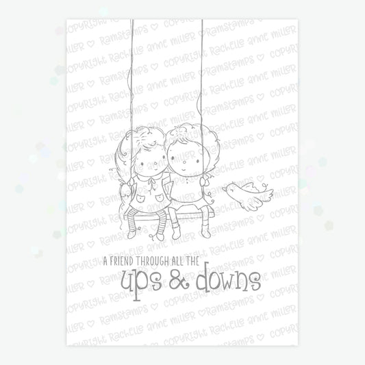 'Swinging Friends' Digital Stamp