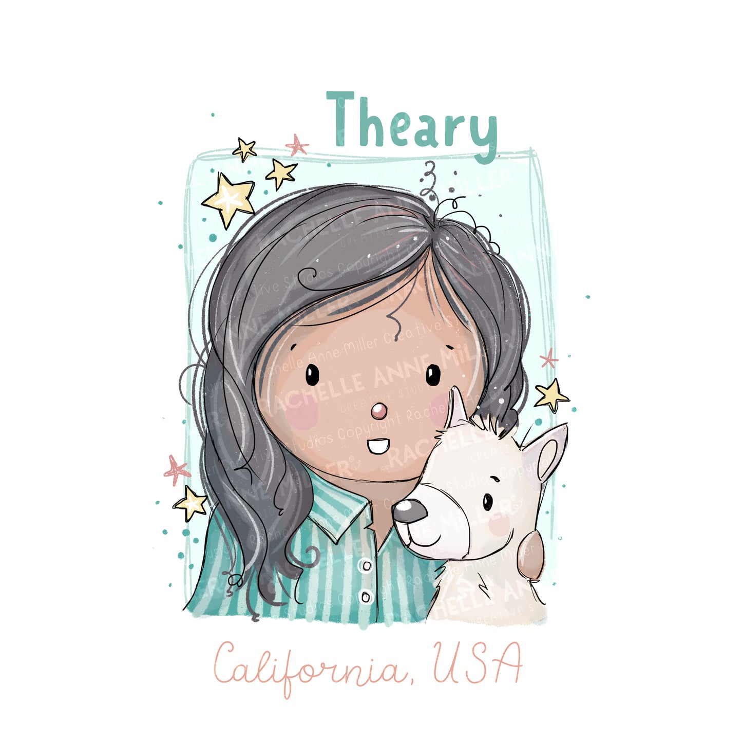 'Theary's Pup' Profile Digital Stamp