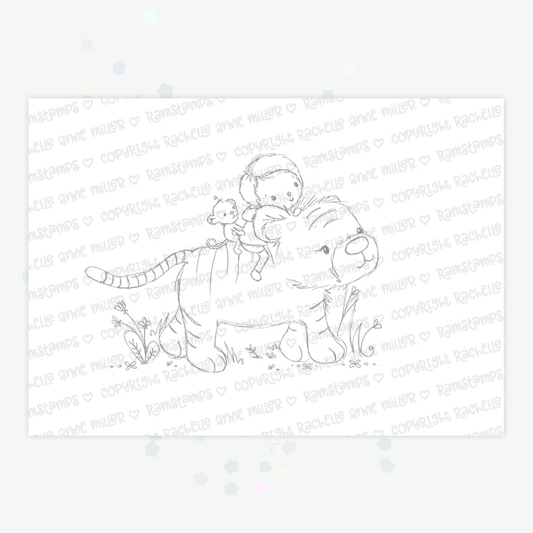 'Tiger Boy' Digital Stamp