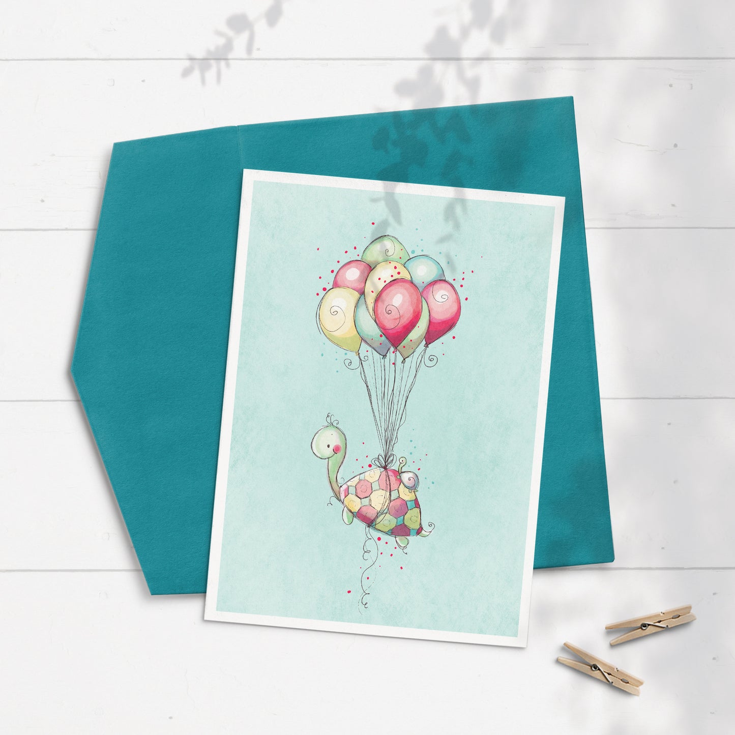 Birthday Turtle 5x7 Greeting Card