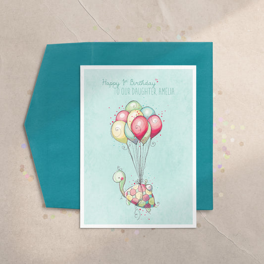 Birthday Turtle 5x7 Greeting Card