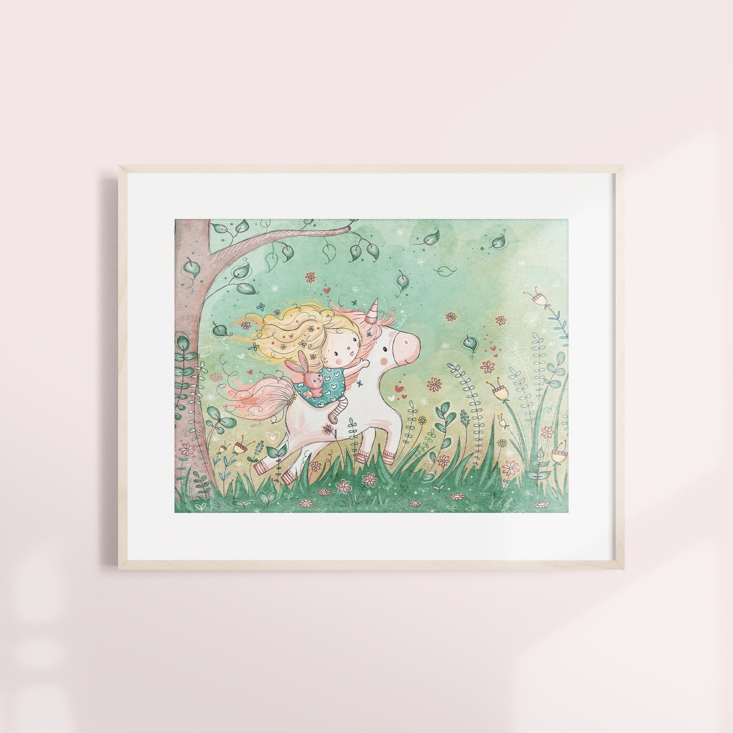 'Unicorn Garden' Children's Wall Art Print