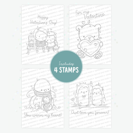 'Valentine Friends' Digital Stamp Set
