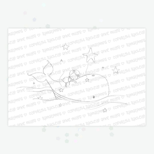 'Girl Whale' Digital Stamp