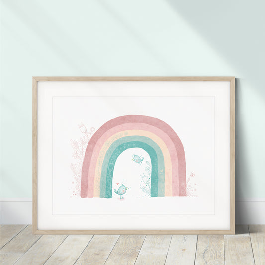'Pastel Rainbow' Children's Wall Art Print