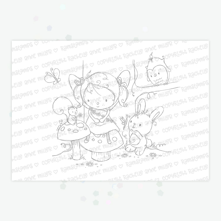 'Woodland Fairy' Digital Stamp